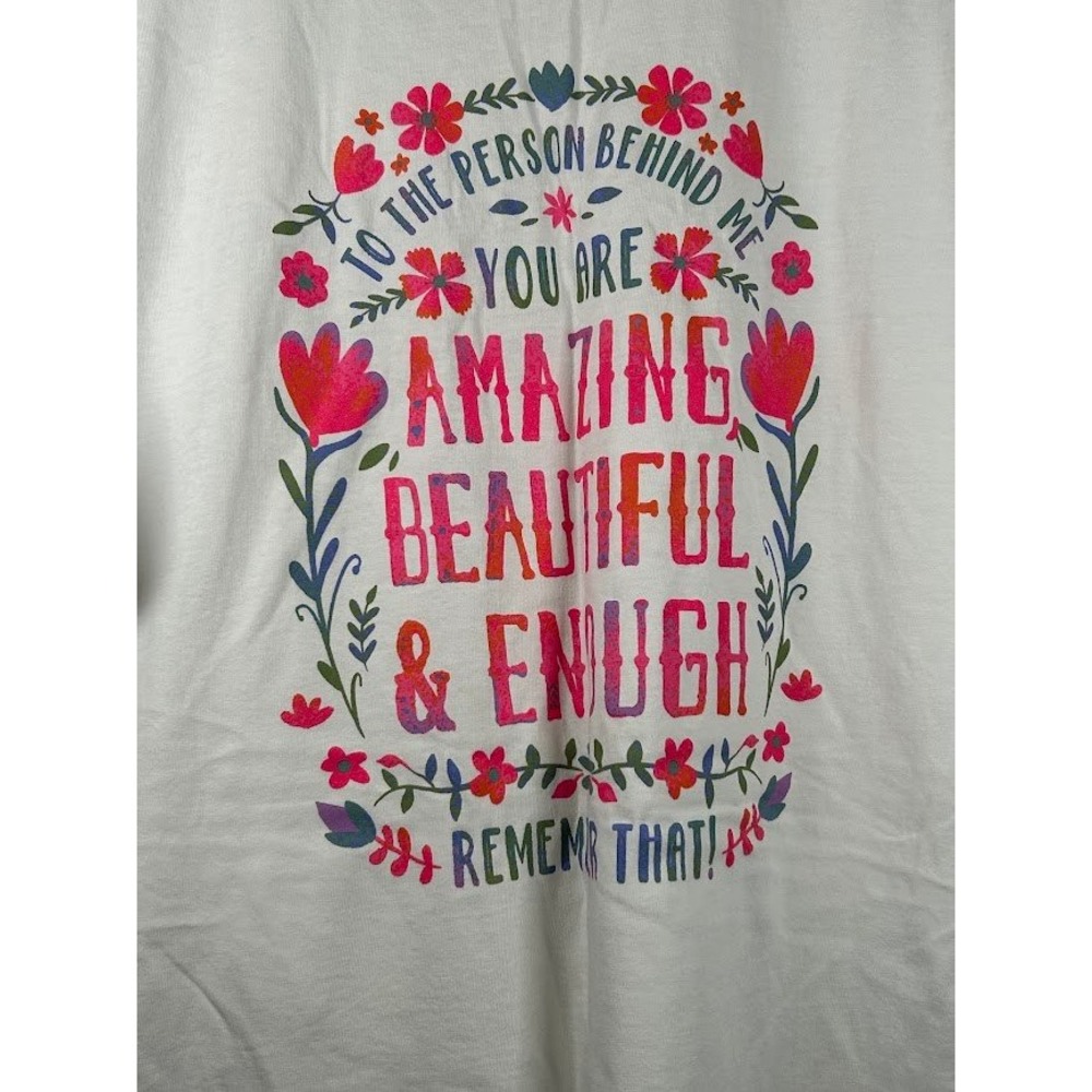 Jerzees Ladies White Graphic T-Shirt V-Neck Short Sleeve 4XL Plus‎ Size